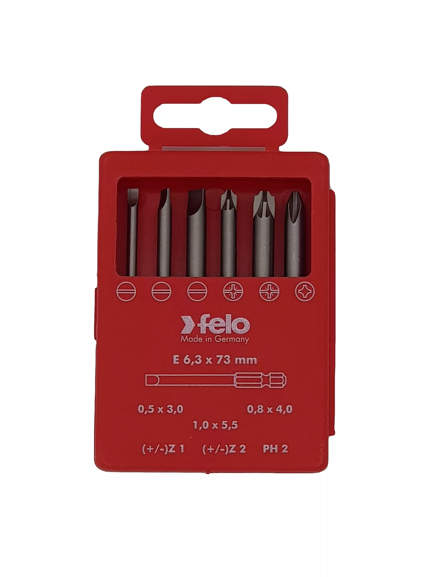 Набор бит SL/Z (+/-) Industrial 73 мм в кейсе, 6 шт Felo 03192716
