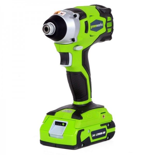 Винтовёрт импульсный аккумуляторный Greenworks 24V GD24ID, бесщёточный