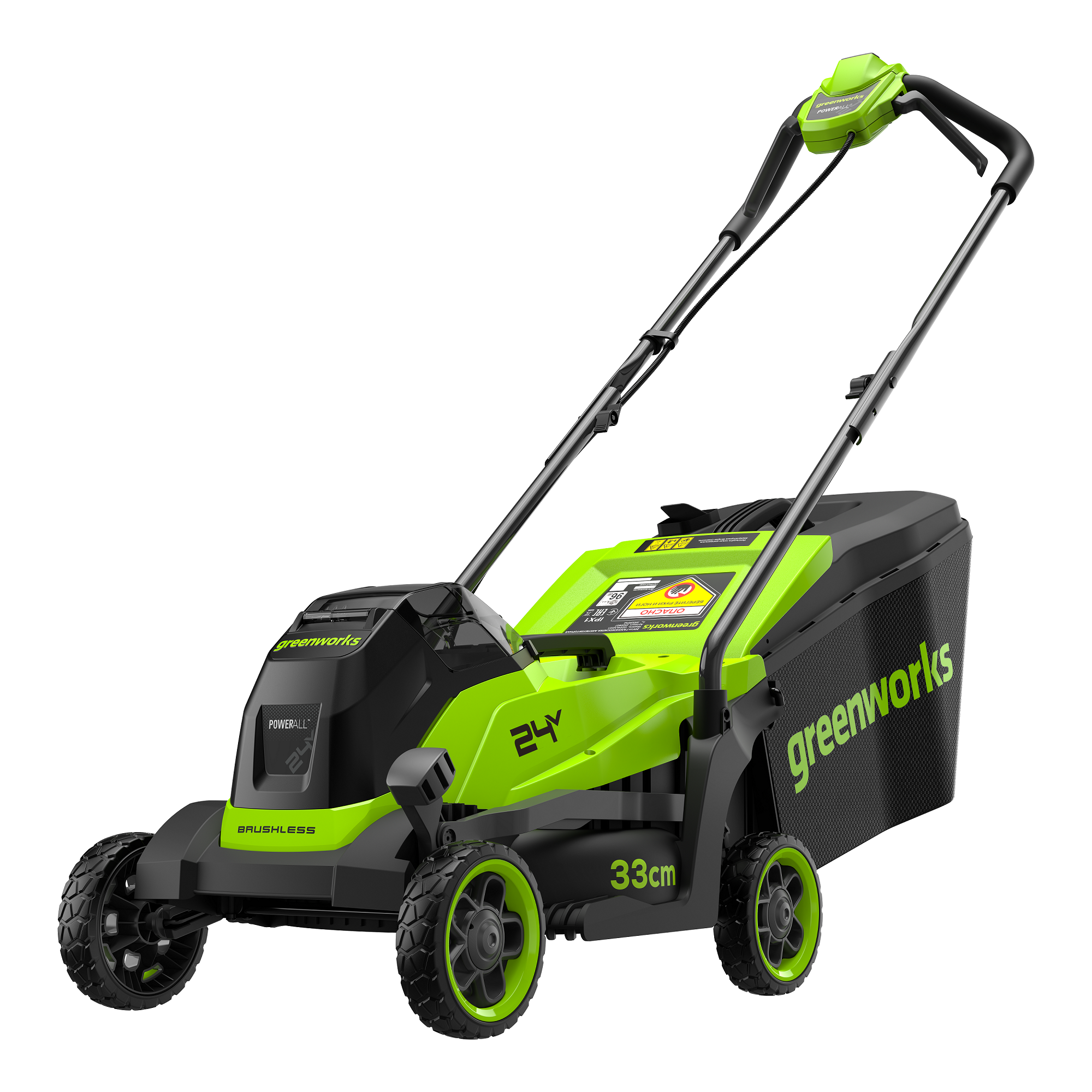 Газонокосилка аккумуляторная 33 см Greenworks 24V GD24LM331 2520607, бесщеточная, без АКБ и ЗУ