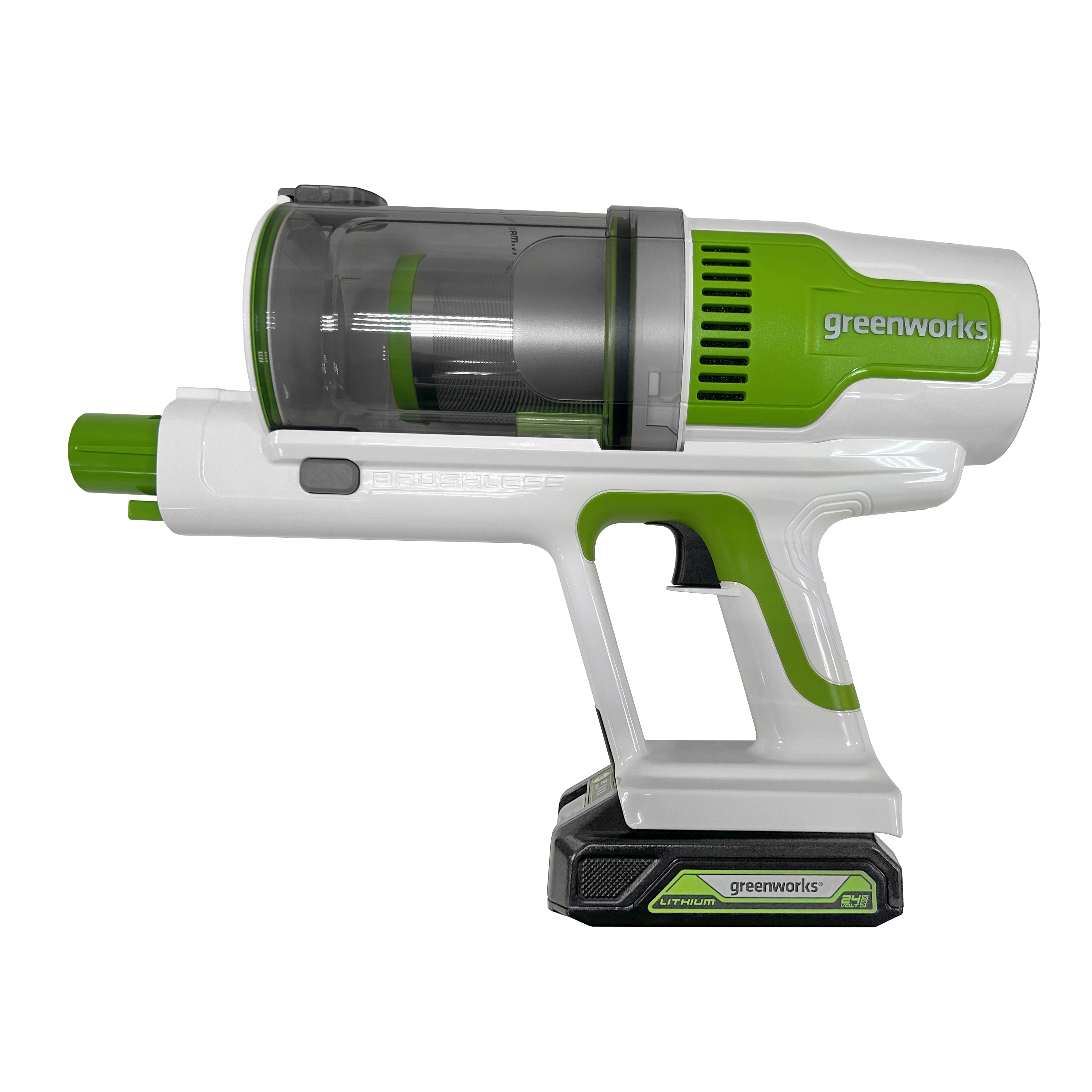 Пылесос вертикальный 350 Вт аккумуляторный Greenworks 24V SV24532 4702007, бесщёточный, зарядная база без АКБ