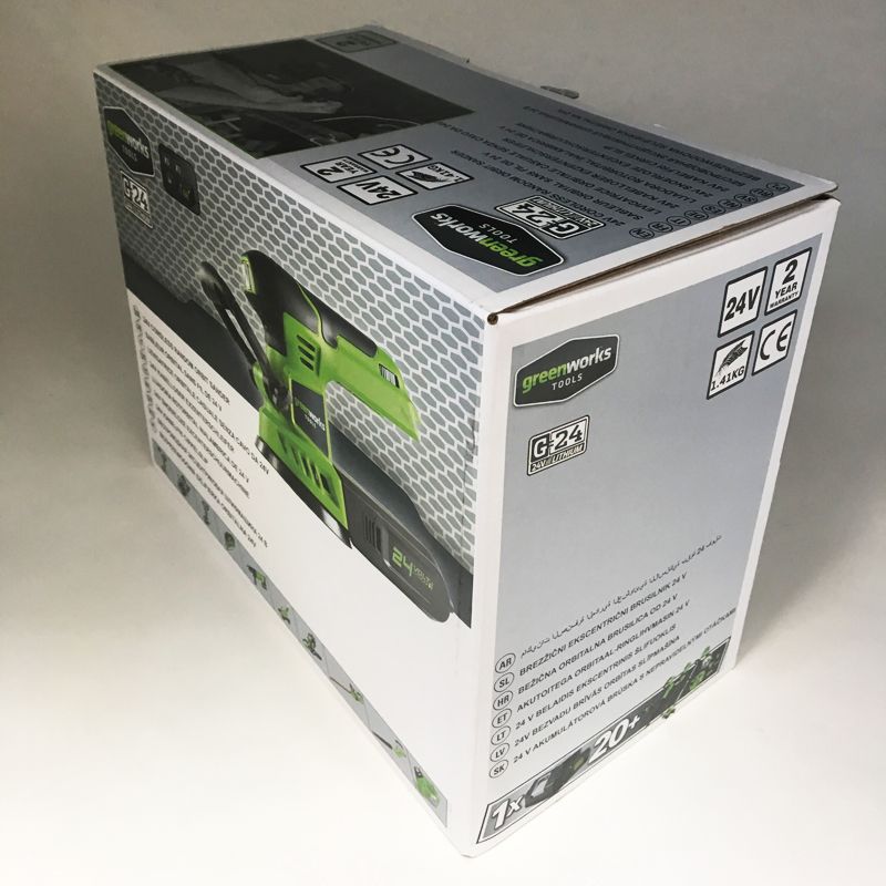 Шлифмашинка эксцентриковая аккумуляторная Greenworks 24V G24ROS, без АКБ и ЗУ