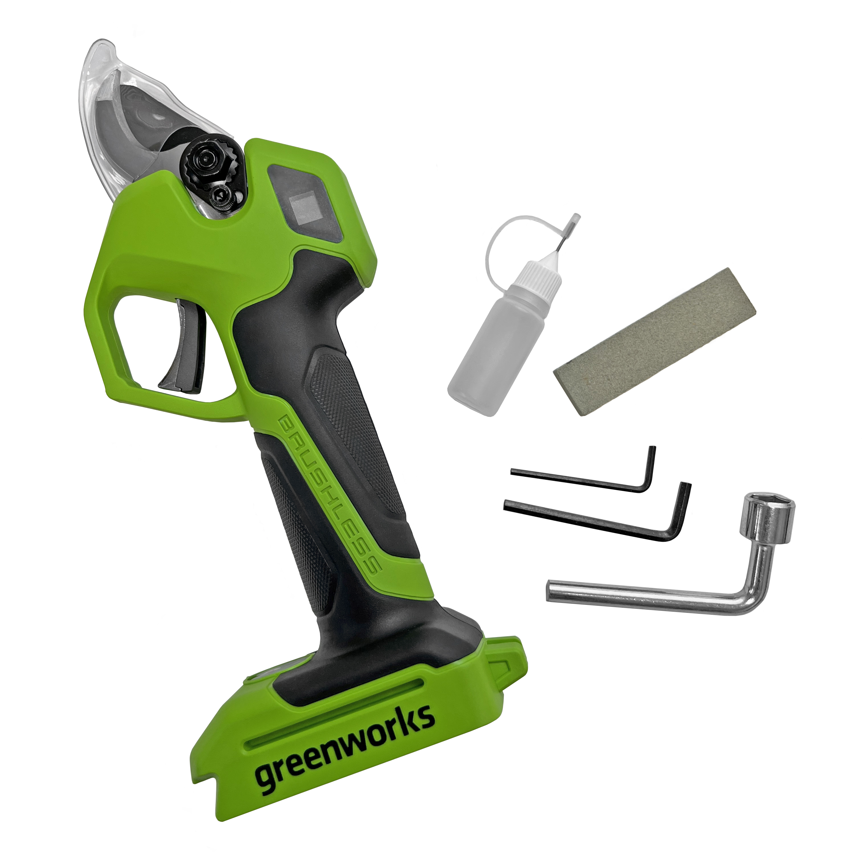 Секатор 32 мм аккумуляторный Greenworks 24V PR24320, бесщеточный, без АКБ и ЗУ