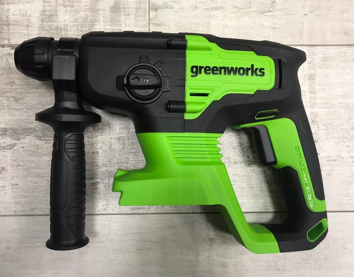Перфоратор аккумуляторный Greenworks 24V 2 Дж GD24SDS2, бесщёточный, без АКБ и ЗУ