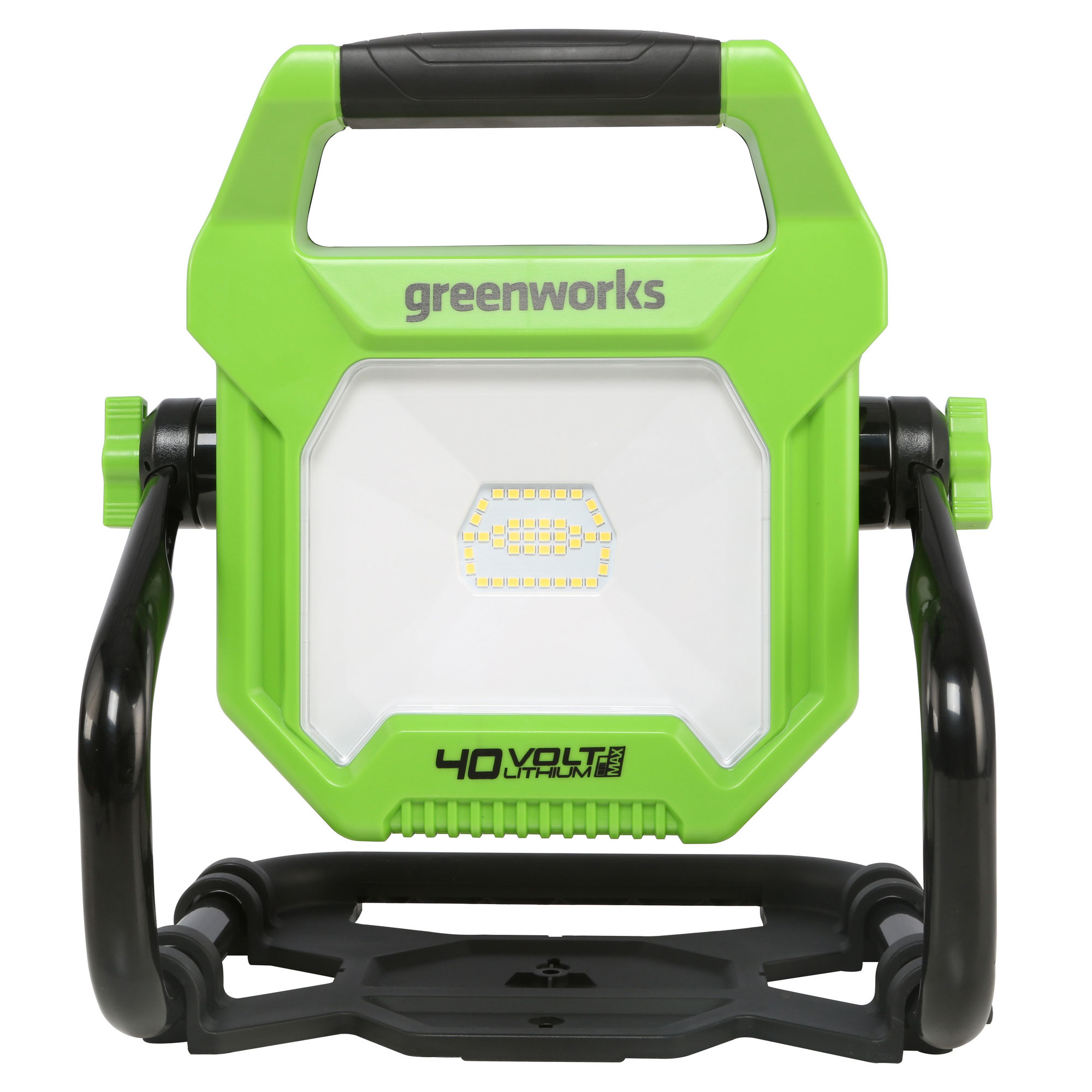 Прожектор светодиодный (2000 лм) аккумуляторный Greenworks гибрид 40V/220-240V G40WLH 3503907, без АКБ и ЗУ