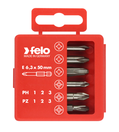 Набор бит Е6,3х50 6 шт., серия 032 FELO 032 915 16