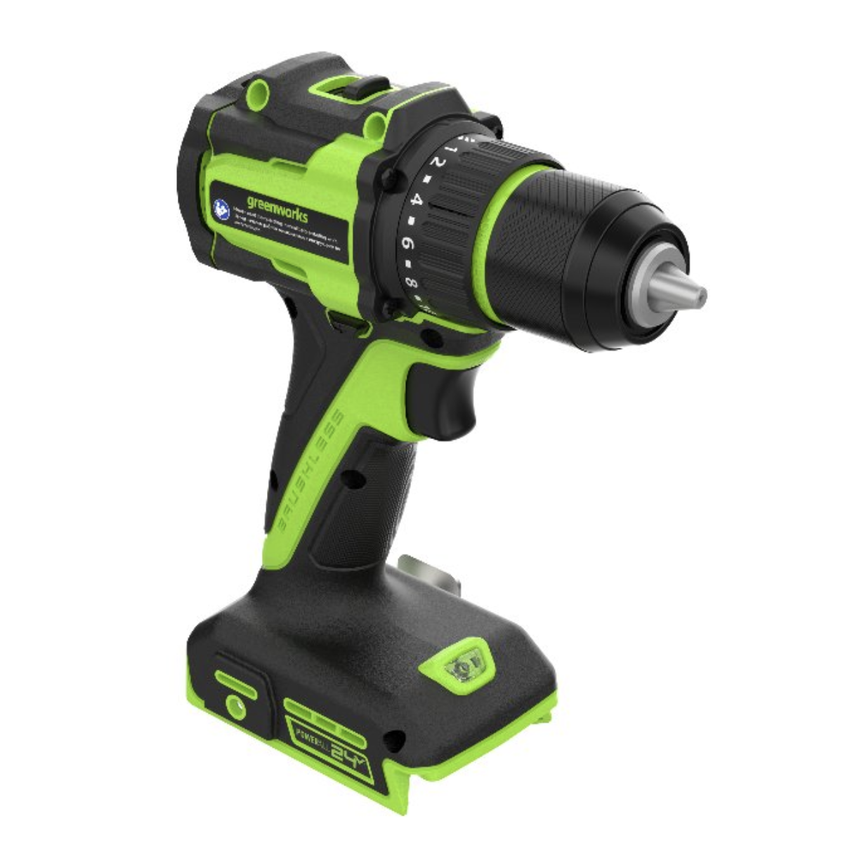 Дрель-шуруповёрт 27/50 Нм аккумуляторная Greenworks 24V DD350, бесщёточная, без АКБ и ЗУ