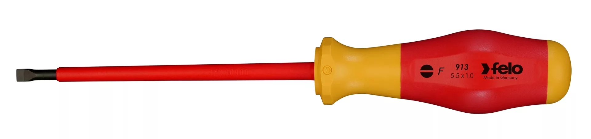 Отвертка диэлектрическая шлицевая SL5,5x1,0x125 Felo 91305590