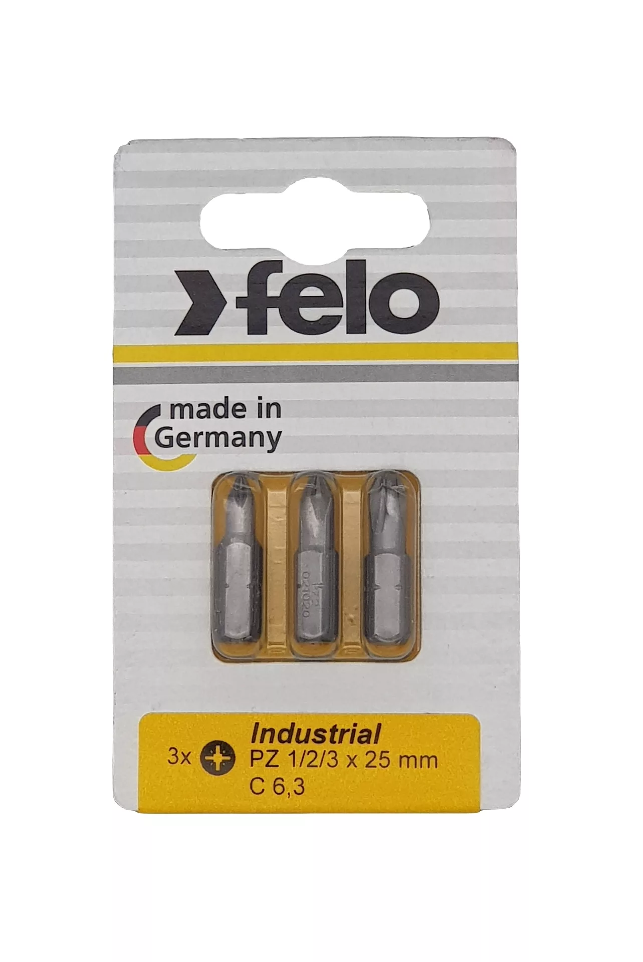 Биты PZ1/PZ2/PZ3х25, С 6,3, 3 шт. FELO 021 932 16