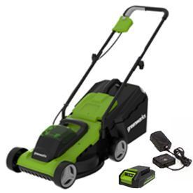Газонокосилка аккумуляторная Greenworks 32 см 24V G24LM32K2 2509607, с АКБ на 2 А*ч и ЗУ-слайдер 0,5А