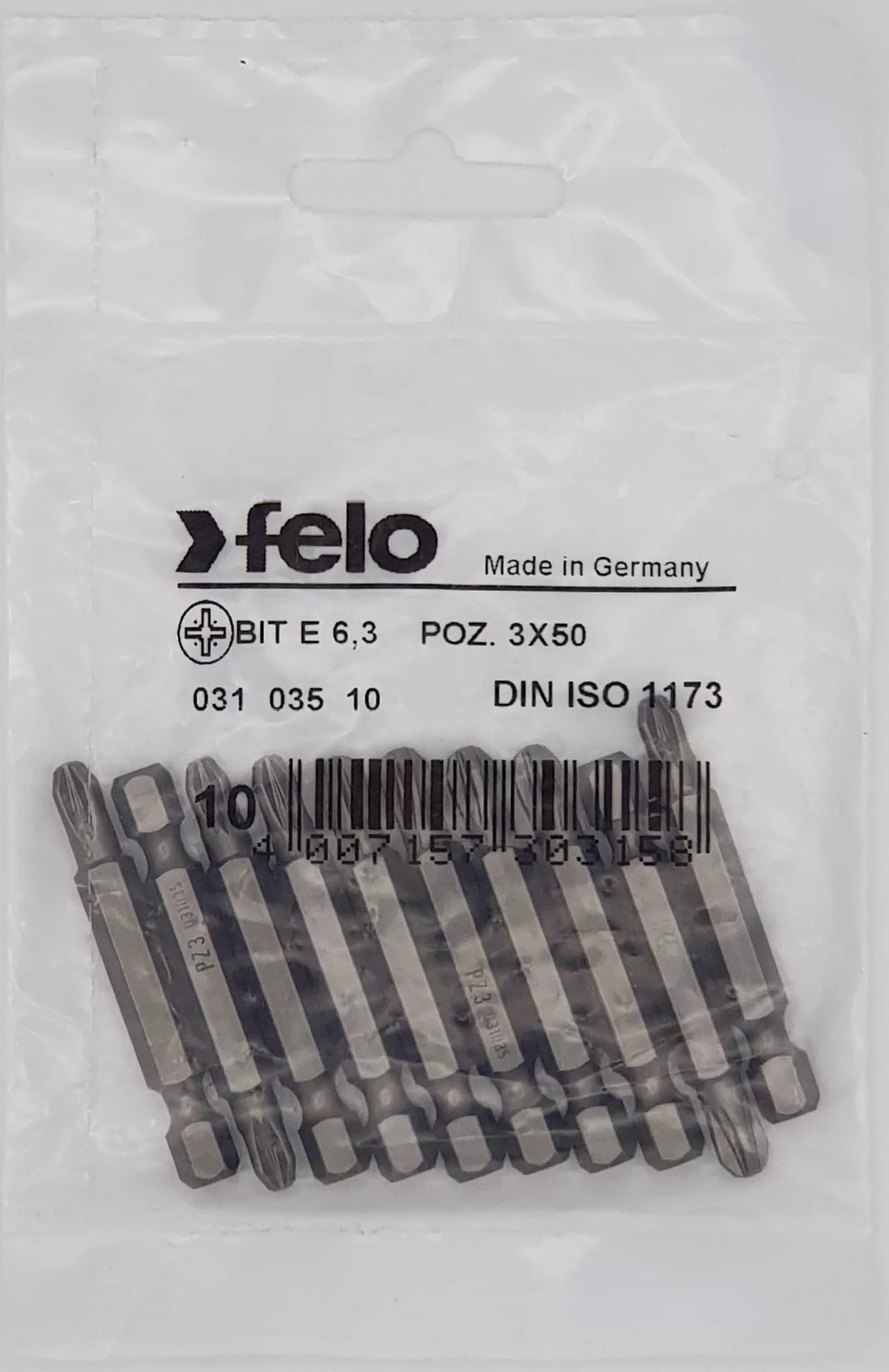 Бит Е 6,3, PZ3х50, серия 031 FELO 031 035 10