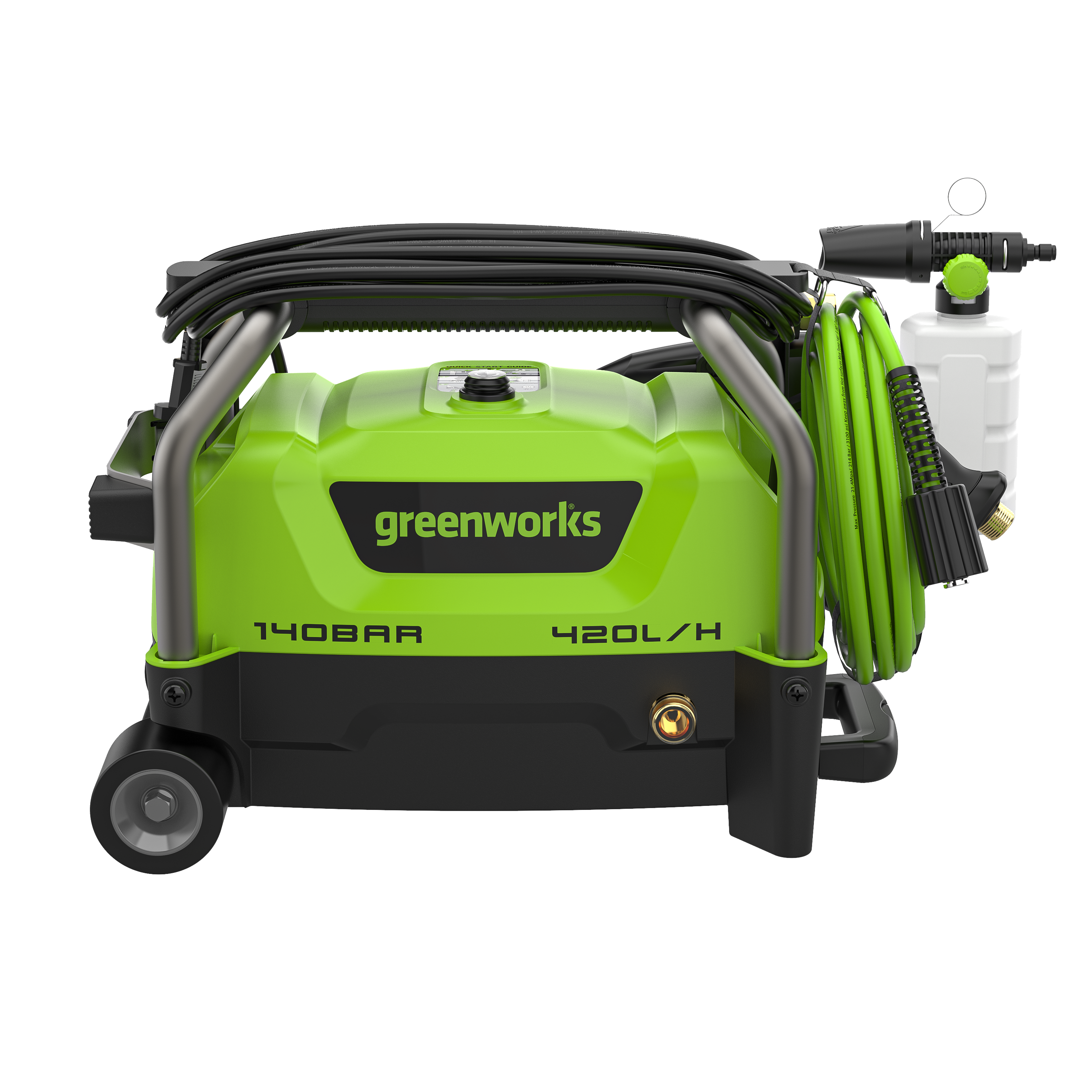 Мойка высокого давления 140 бар 1900 Вт электрическая Greenworks PW3140