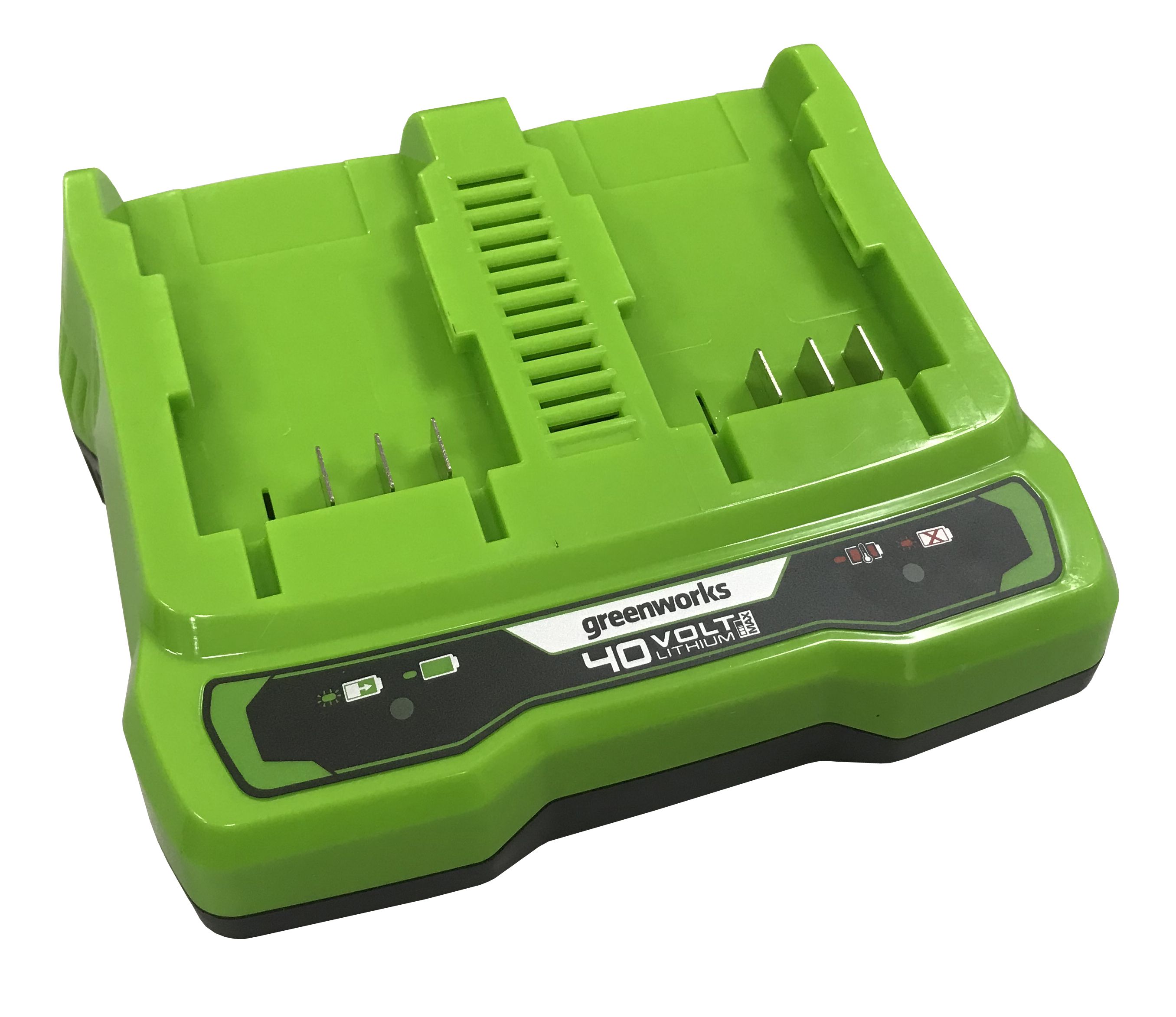Зарядное устройство двойное (2А) Greenworks 40V G40UC2 2938907 (с двумя слотами)