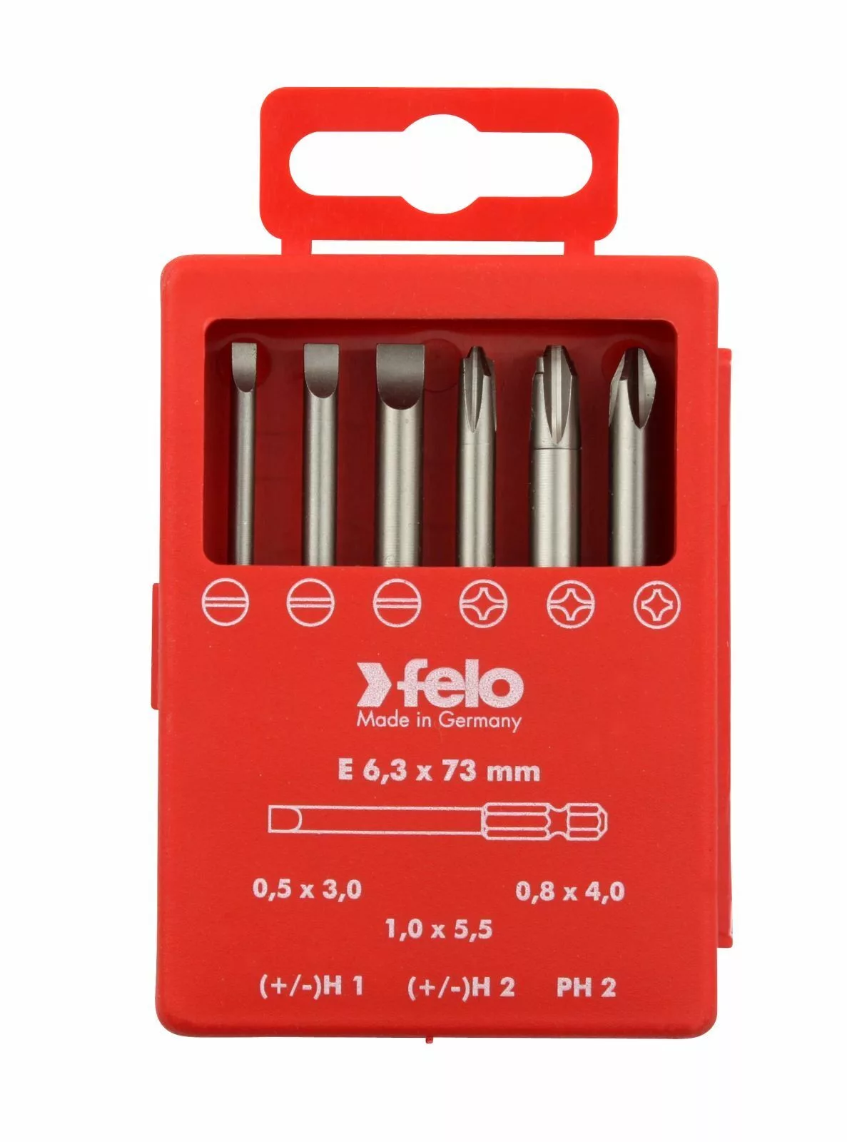 Felo Набор бит SL/H (+/-) Industrial  73 мм в кейсе, 6 шт 03292716