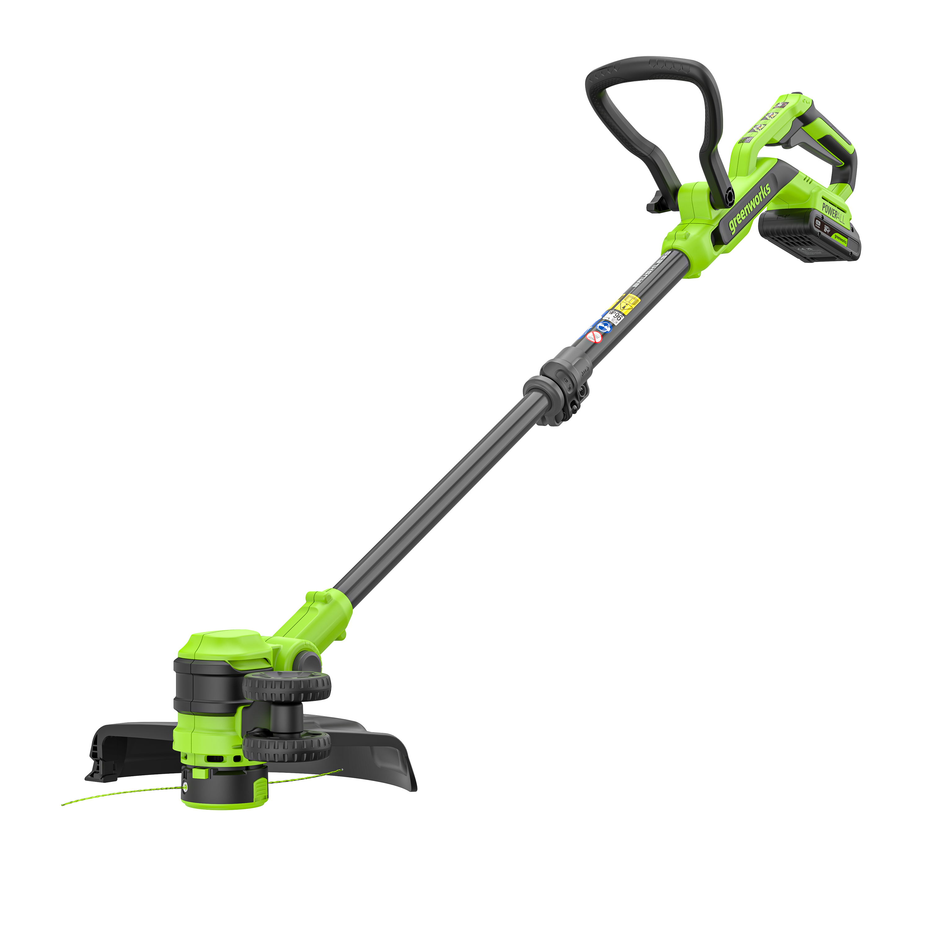 Триммер аккумуляторный Greenworks 30 см 24V ST3002 ST3002A3 с пластиковым ножом, бесщёточный, без АКБ и ЗУ