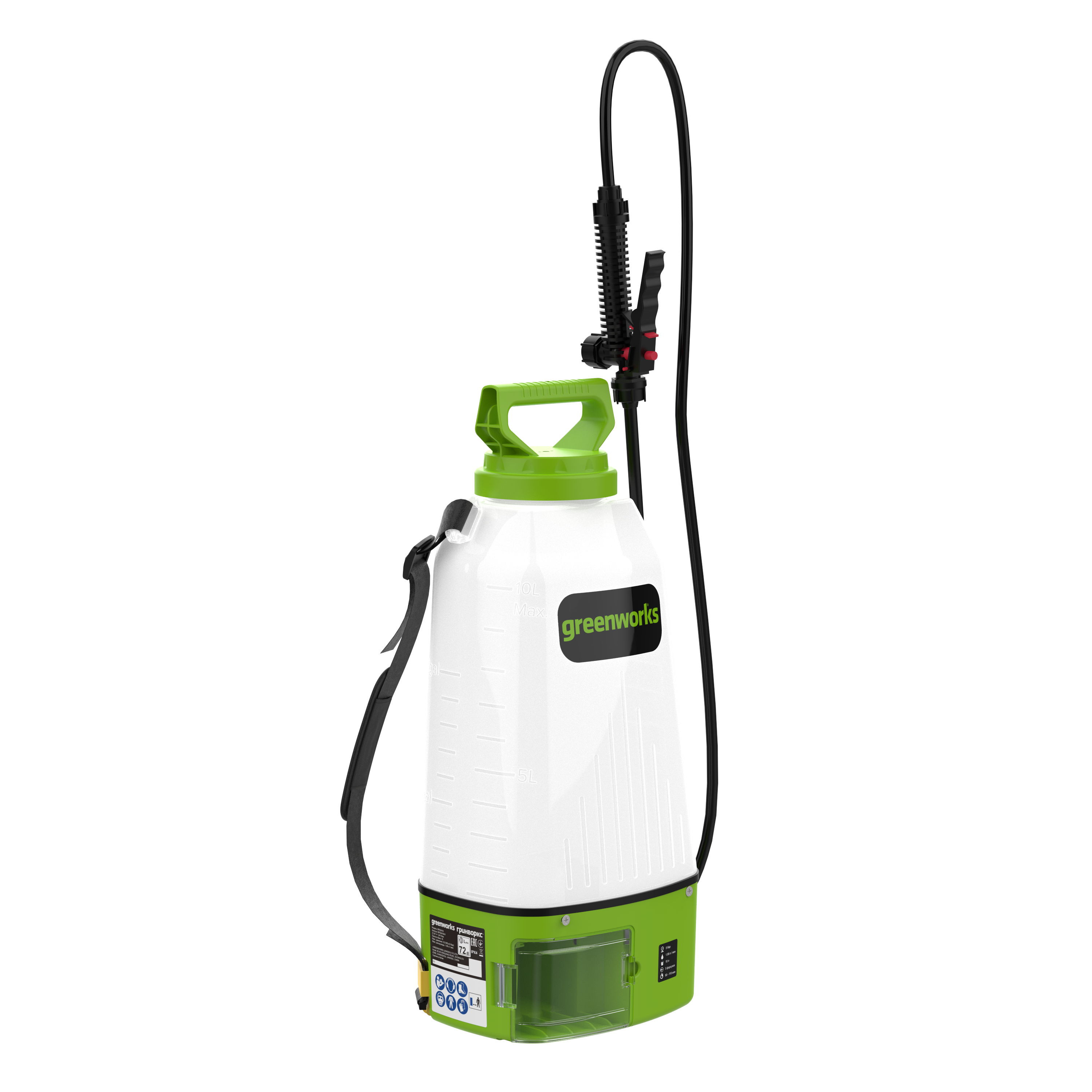 Опрыскиватель садовый 10 л аккумуляторный Greenworks 24V BPS2410, без АКБ и ЗУ