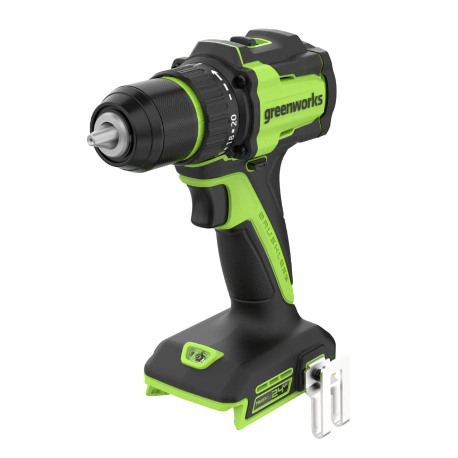Дрель-шуруповёрт 27/50 Нм аккумуляторная Greenworks 24V DD350, бесщёточная, без АКБ и ЗУ