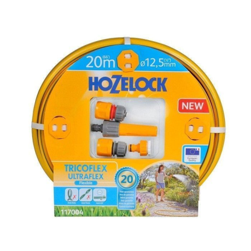 Набор для полива hozelock 117004: шланг tricoflex ultraflex 1/2 20 м с коннекторами и наконечником для шланга