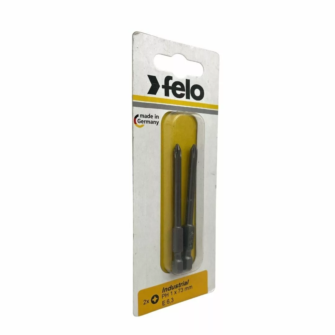 Бита крестовая серия Industrial E6,3 PH 1X73, 2 шт в блистере FELO 03201736