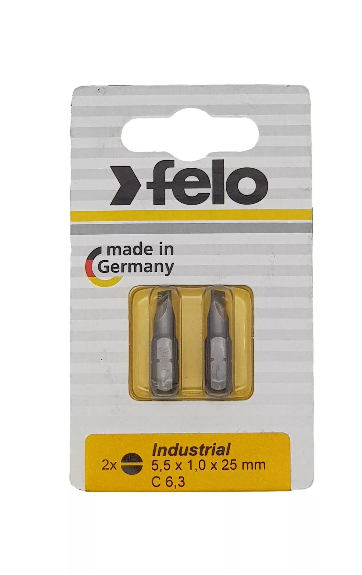 Биты SL5,5x1,0х25, С 6,3, 2 шт. FELO 020 520 36