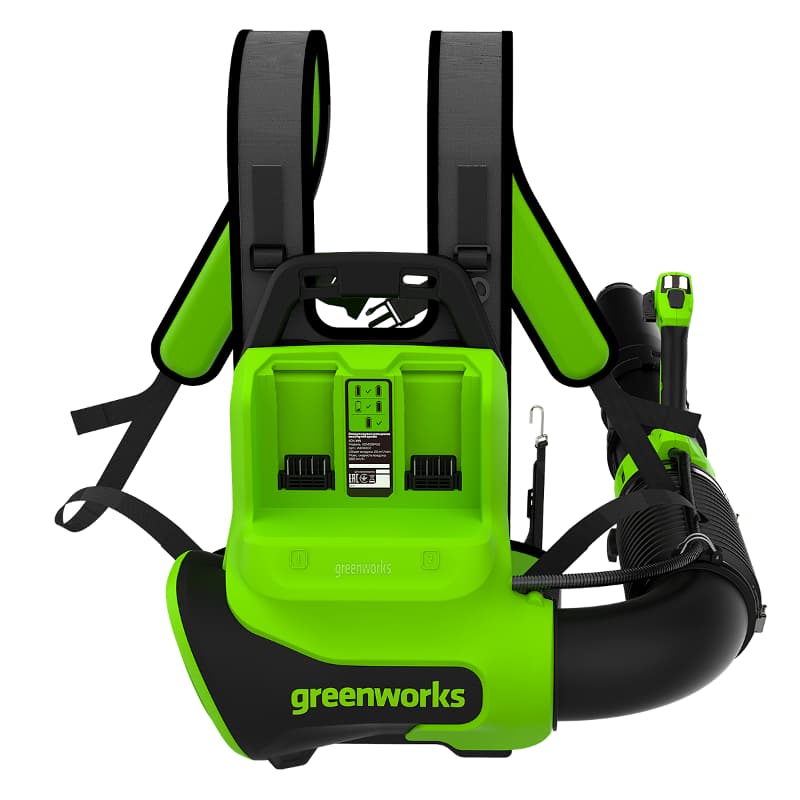 Ранцевая воздуходувка аккумуляторная Greenworks 40V 2408107, бесщеточная, без АКБ и ЗУ