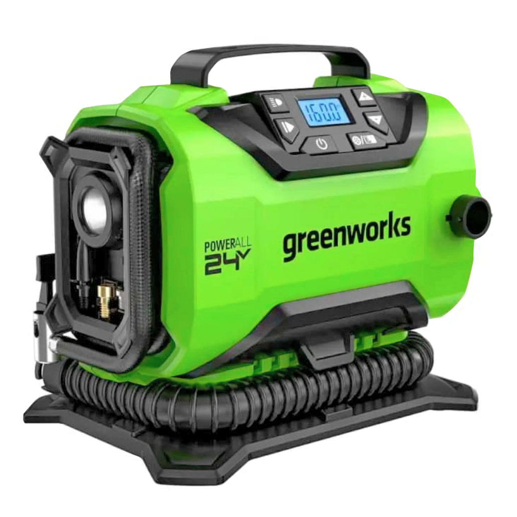 Компрессор автомобильный аккумуляторный Greenworks 24V/12V ACG301 3400807, без АКБ и ЗУ