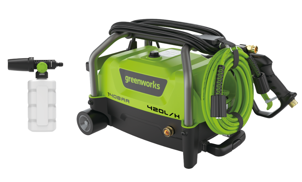 Мойка высокого давления 140 бар 1900 Вт электрическая Greenworks PW3140