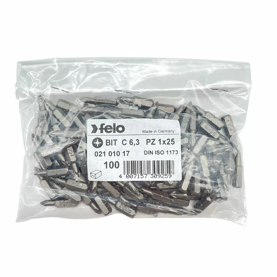 Бит 1/4", крест PZ1 (100)х25, серия 021 С 6,3 FELO 021 010 17
