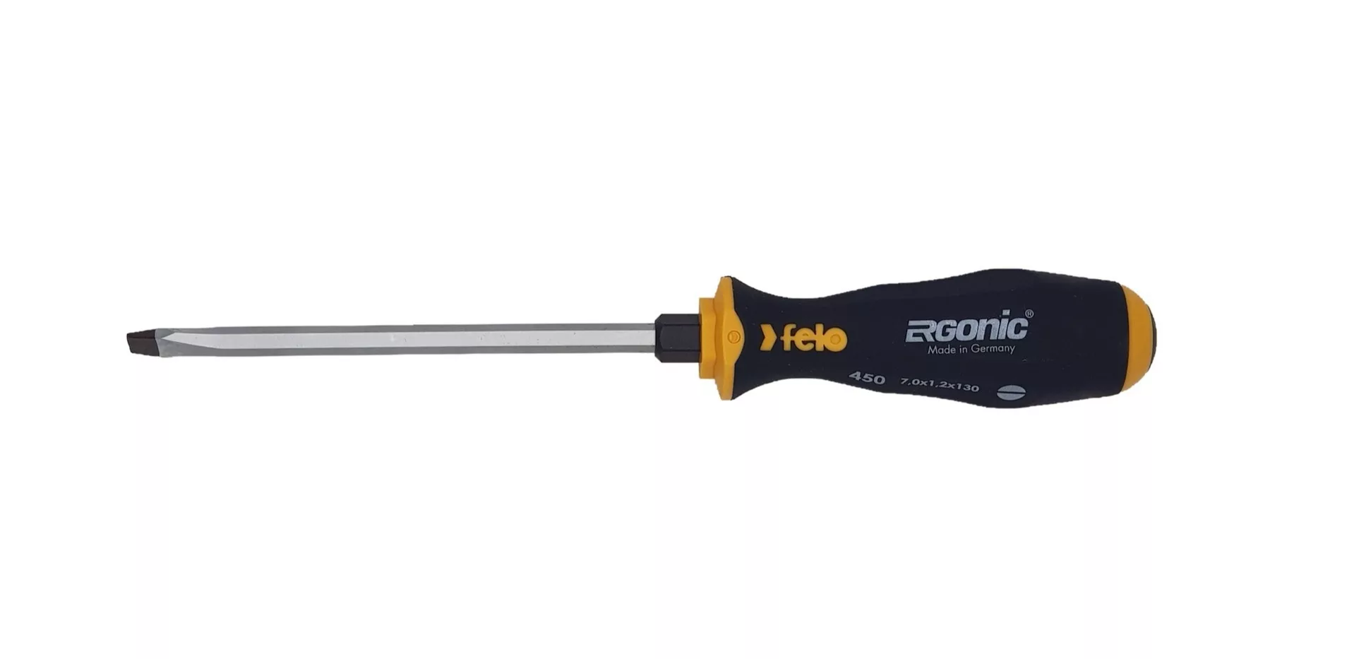 Отвертка плоская шлицевая ударная Ergonic 7,0X1,2X130 FELO 45007040