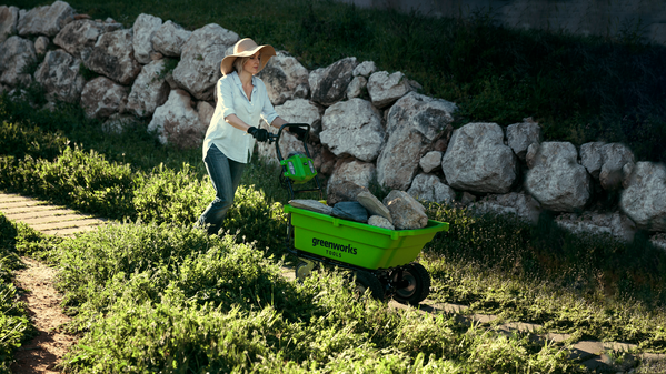 Садовая тележка самоходная Greenworks 106 л 40V G40GC, без АКБ и ЗУ