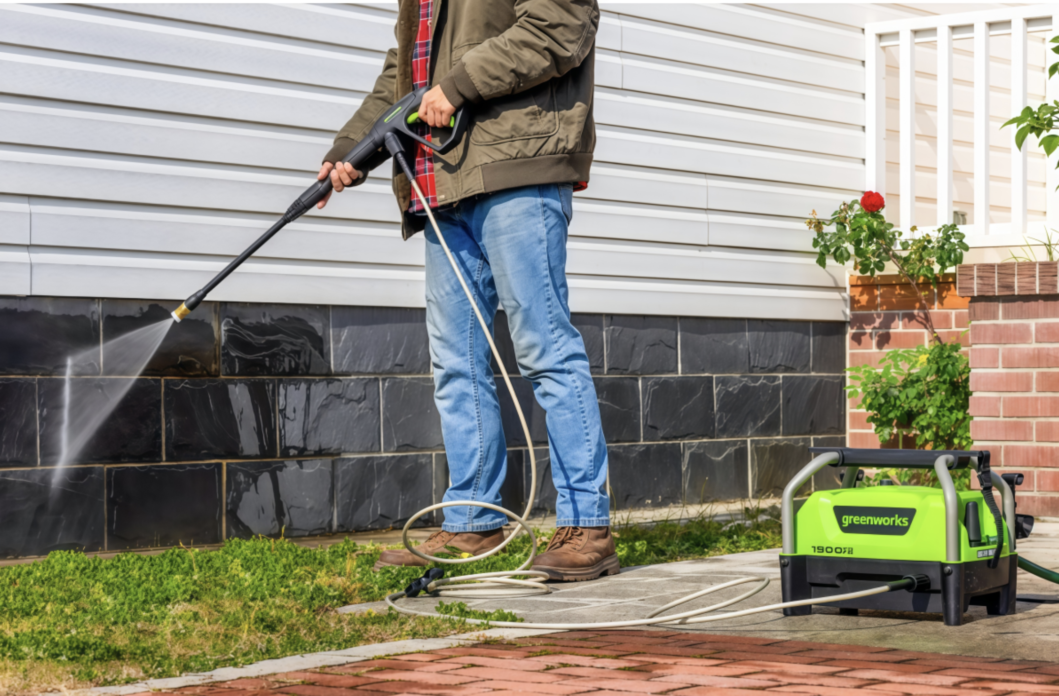 Мойка высокого давления 130 бар 1700 Вт электрическая Greenworks PW3130
