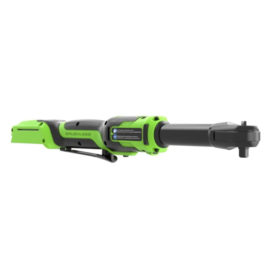 Гайковёрт-трещотка удлиненная, редуктор 170 мм, аккумуляторная Greenworks 24V GD24RWX 3804207, бесщеточная, без АКБ и ЗУ, в сумке