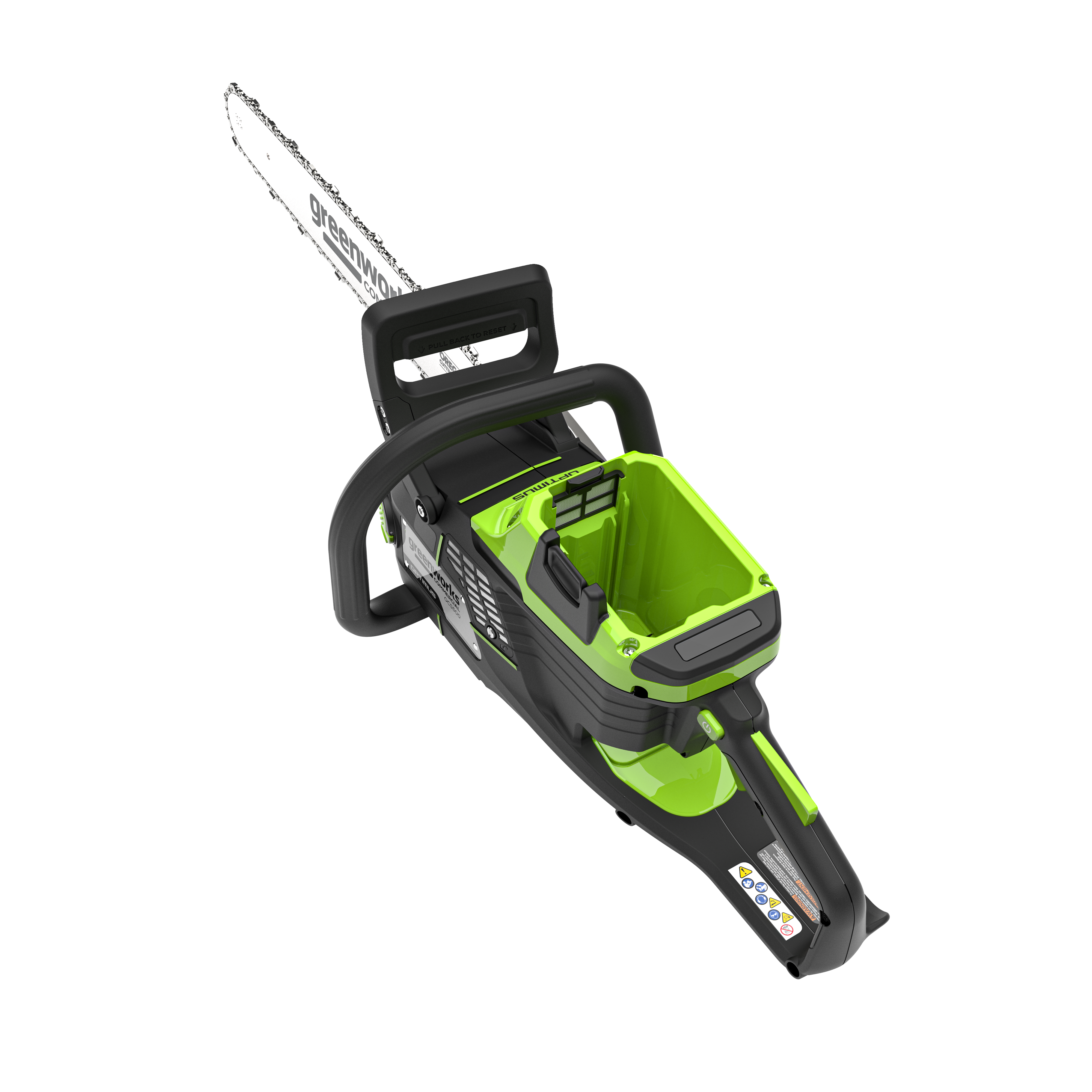 Пила цепная 40 см (3 кВт) аккумуляторная Greenworks 82V OCS500, бесщёточная, без АКБ и ЗУ