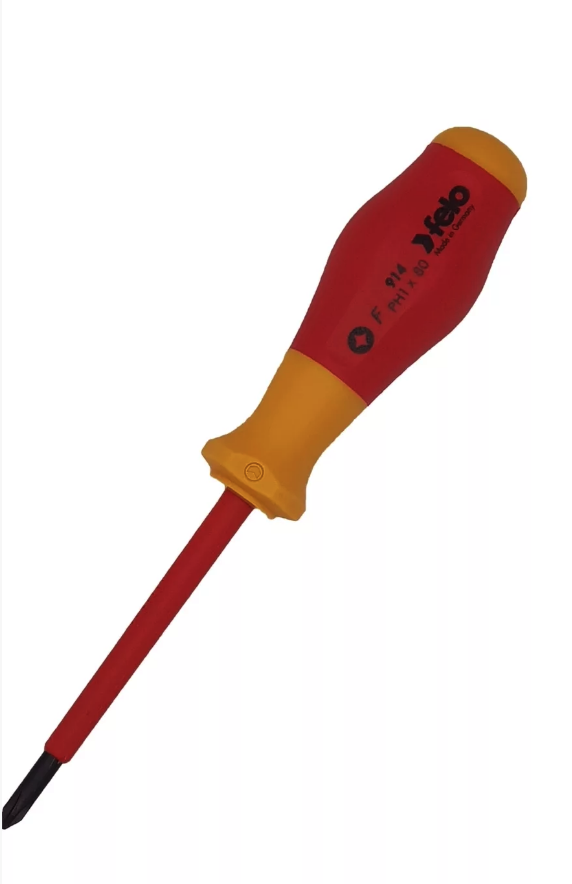 Отвертка диэлектрическая крестовая PH1X80 Felo 91410290