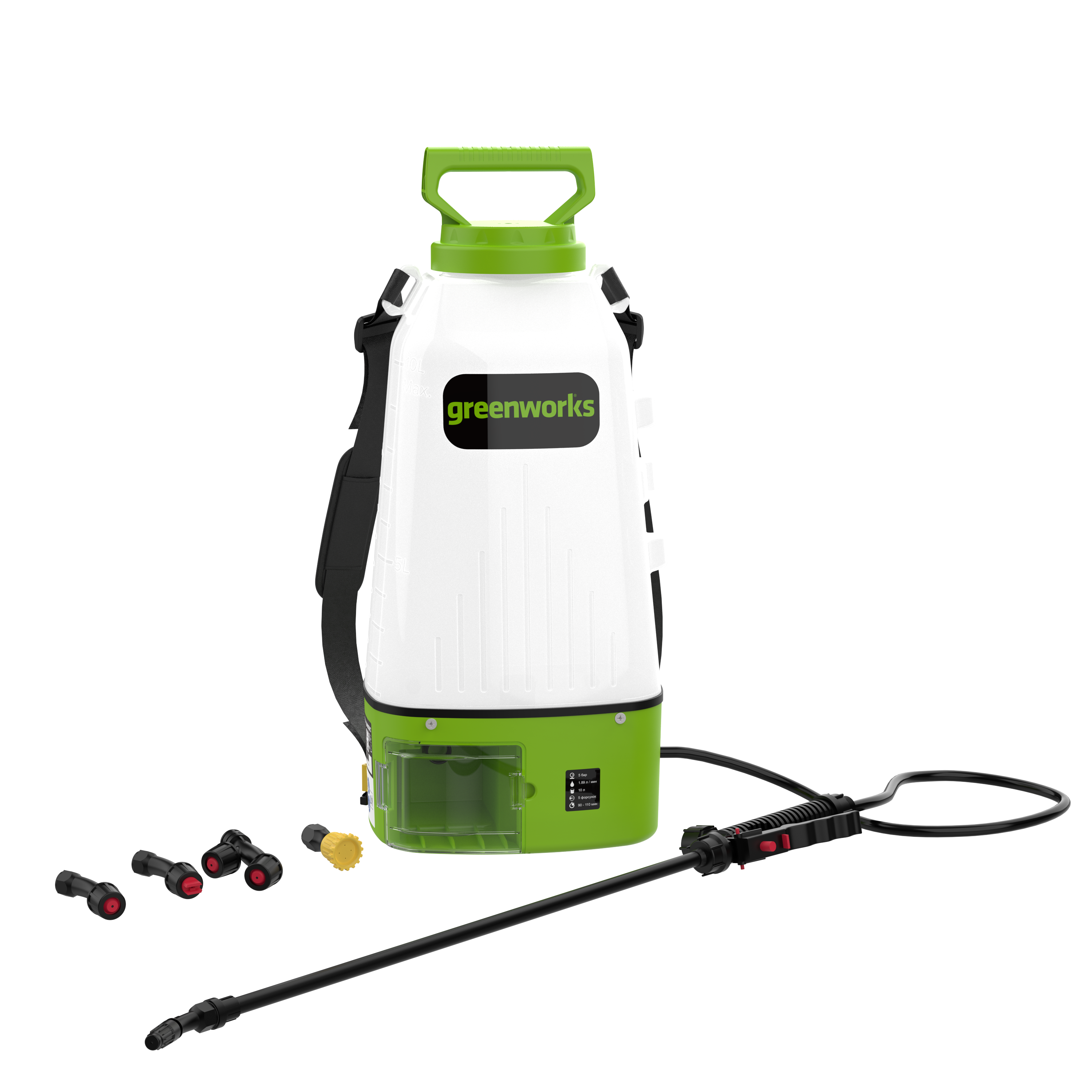 Опрыскиватель садовый 10 л аккумуляторный Greenworks 24V BPS2410, без АКБ и ЗУ